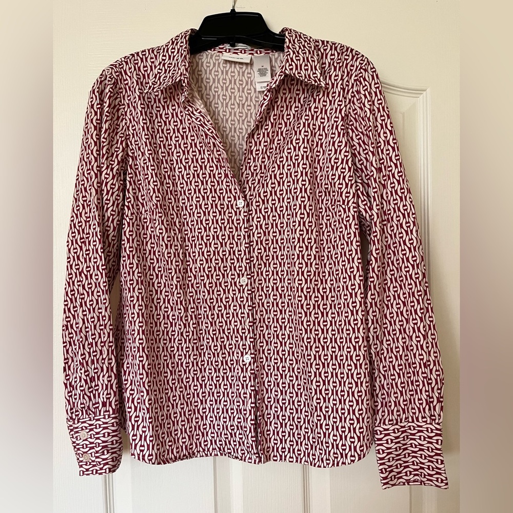 Fall Style! Liz & Co patterned blouse
